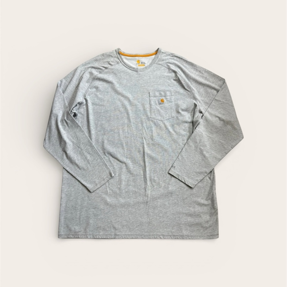 Carhartt Mens Gray Shirt Long Sleeve Crew Neck Size 3XL TALL